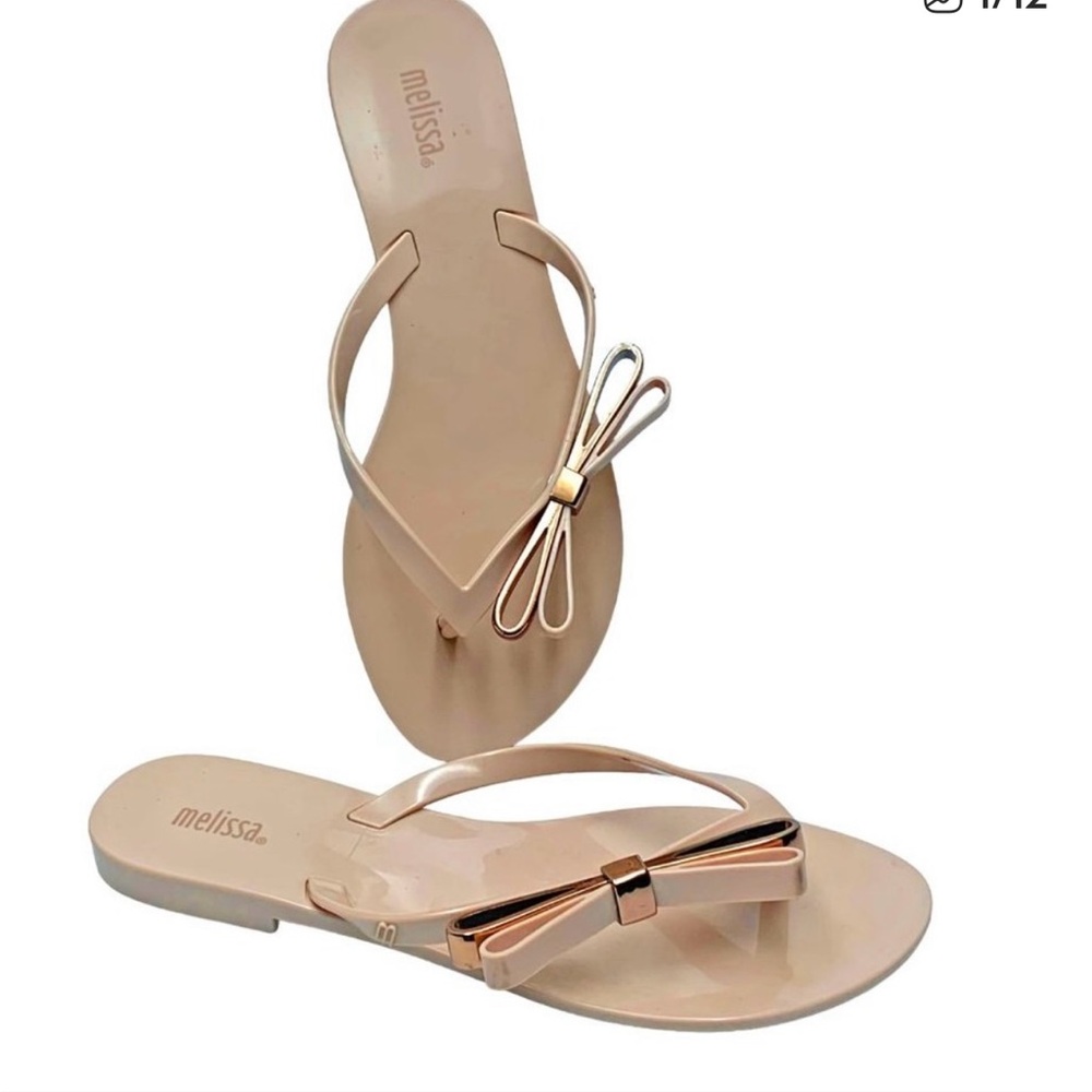 Melissa Women's Nude Sandals with Bow Accent